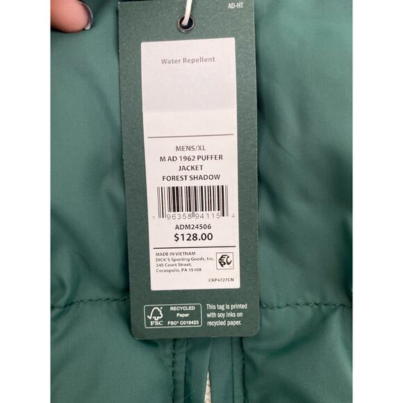 Alpine Design 1962 Puffer Jacket Mens XL Forest Shadow Water Repellent NWT - Picture 13 of 16